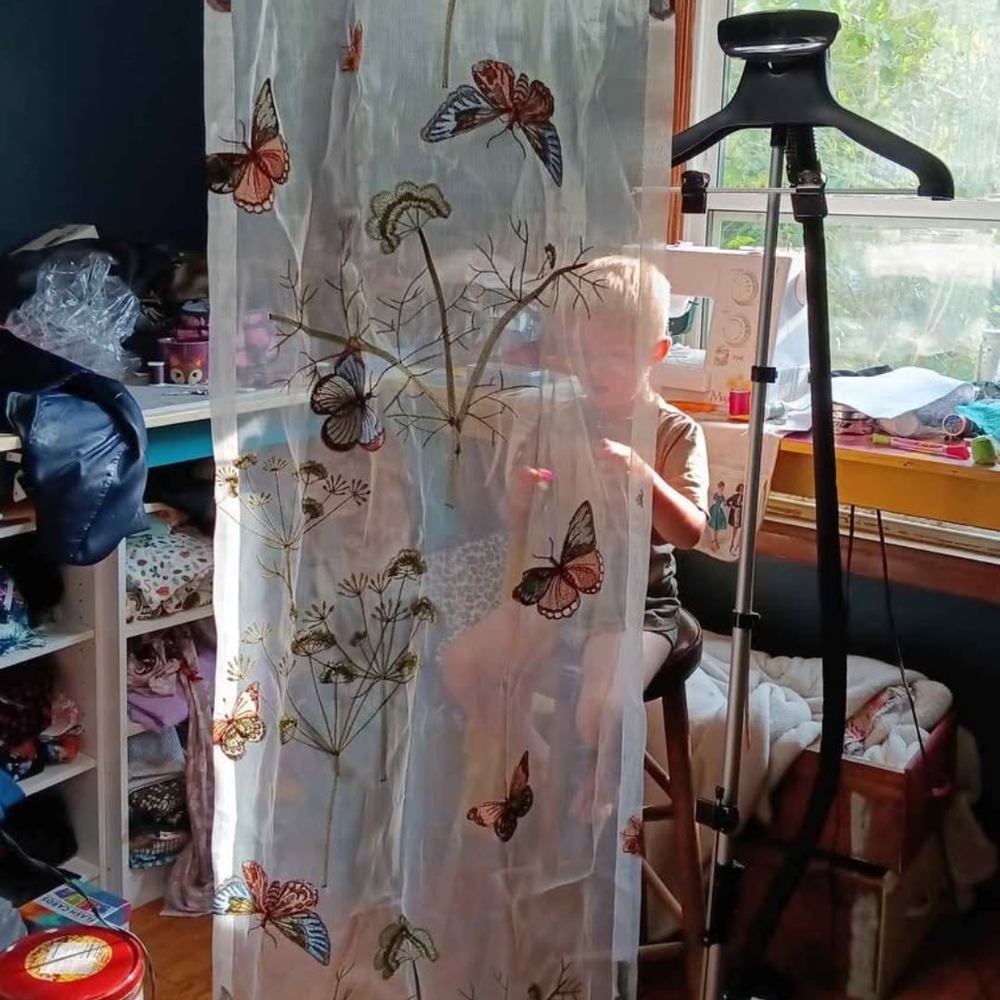 Butterfly Embroidered Sheer Curtain